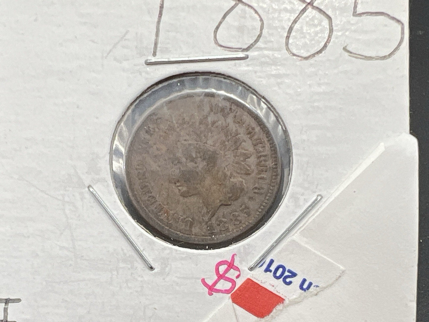 1885 1c Indian Cent Penny Very Circulated Semi Key Date SKU#A