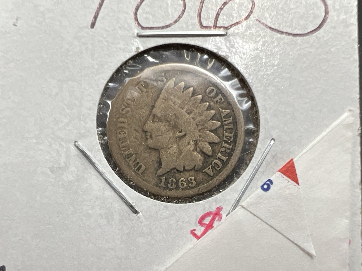 1863 1c Indian Cent Penny Copper Nickel Good Circulated SKU#A