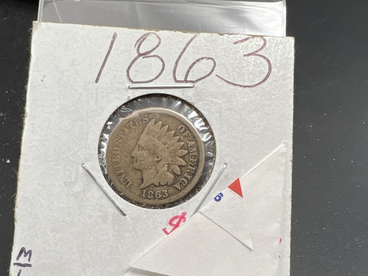 1863 1c Indian Cent Penny Copper Nickel Good Circulated SKU#A