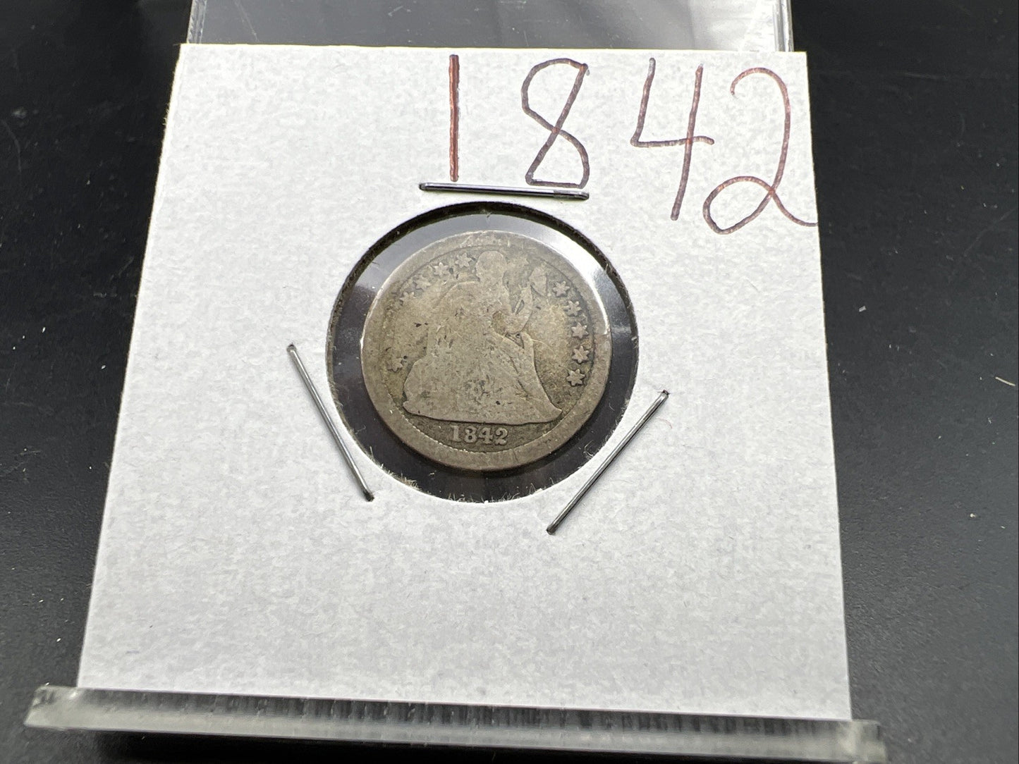 1842 10c Seated Liberty Dime Coin Very Circulated Fair / AG Full Date