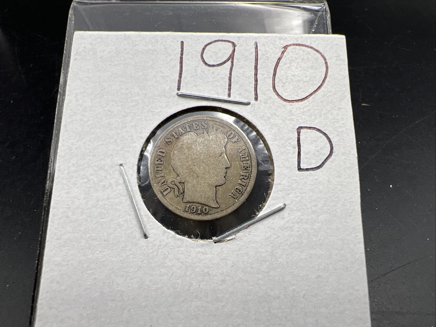 1910 D Barber 90% Silver Dime Coin Good / VG Circ SKU#A