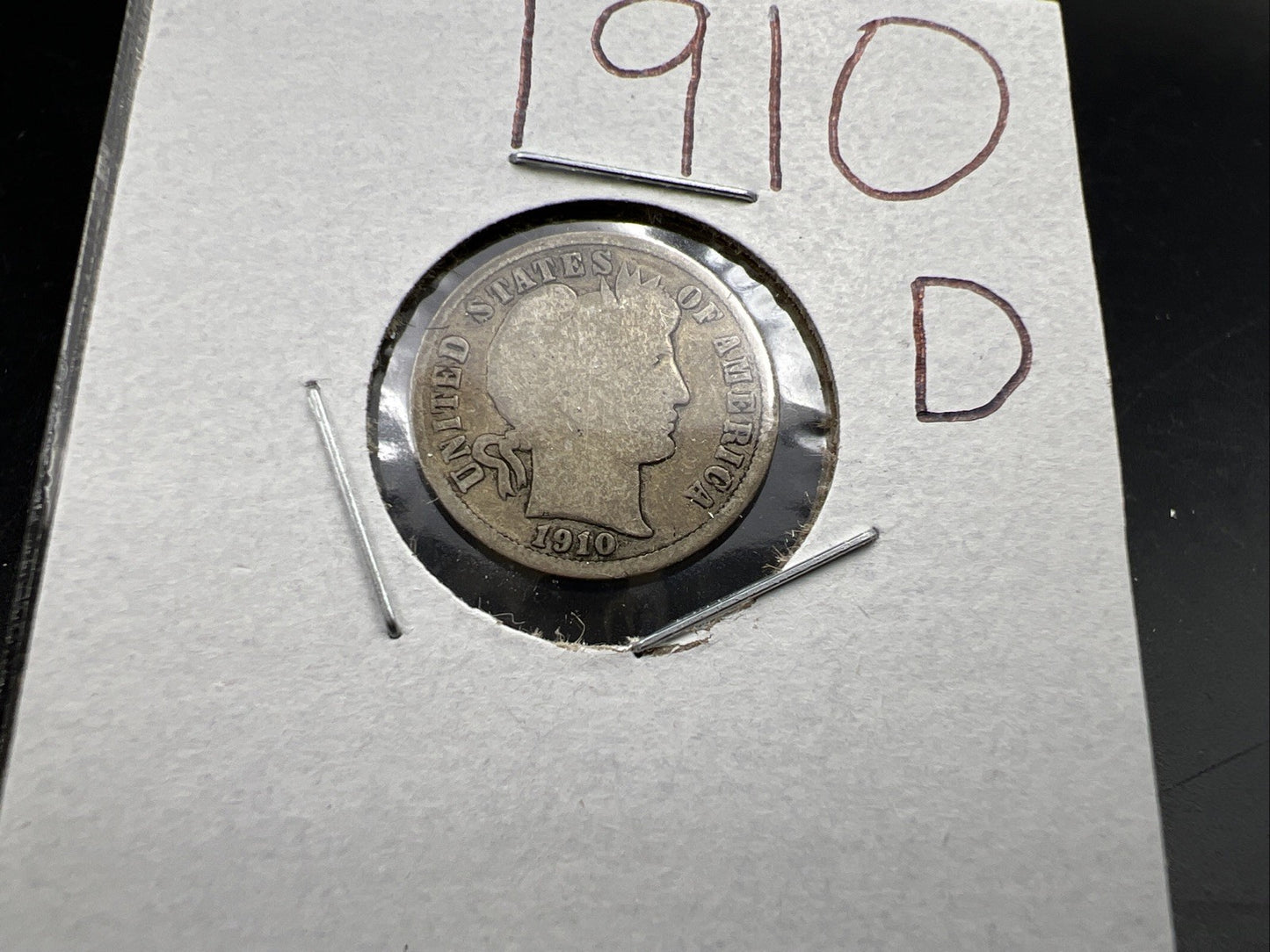 1910 D Barber 90% Silver Dime Coin Good / VG Circ SKU#A