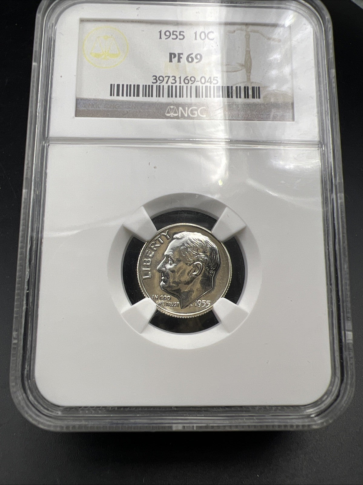 1955 P 10c Roosevelt Silver Dime Coin PF69 NGC Gem Proof Certified