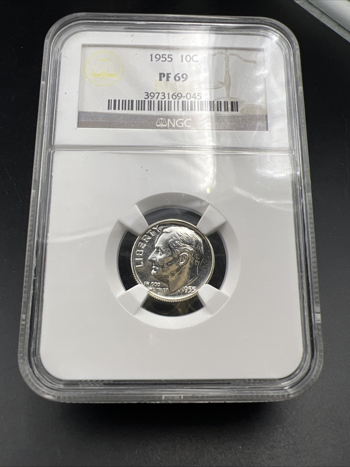 1955 P 10c Roosevelt Silver Dime Coin PF69 NGC Gem Proof Certified
