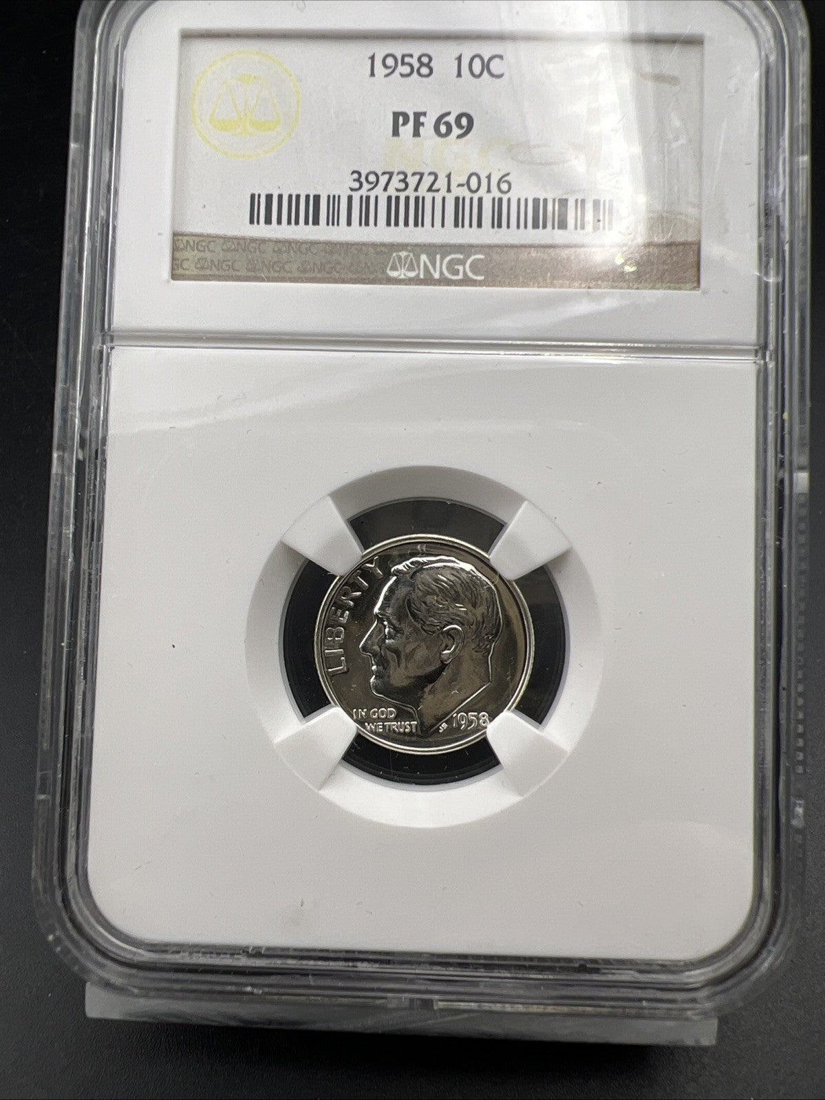 1958 P 10c Roosevelt Silver Dime Coin PF69 NGC Gem Proof Certified