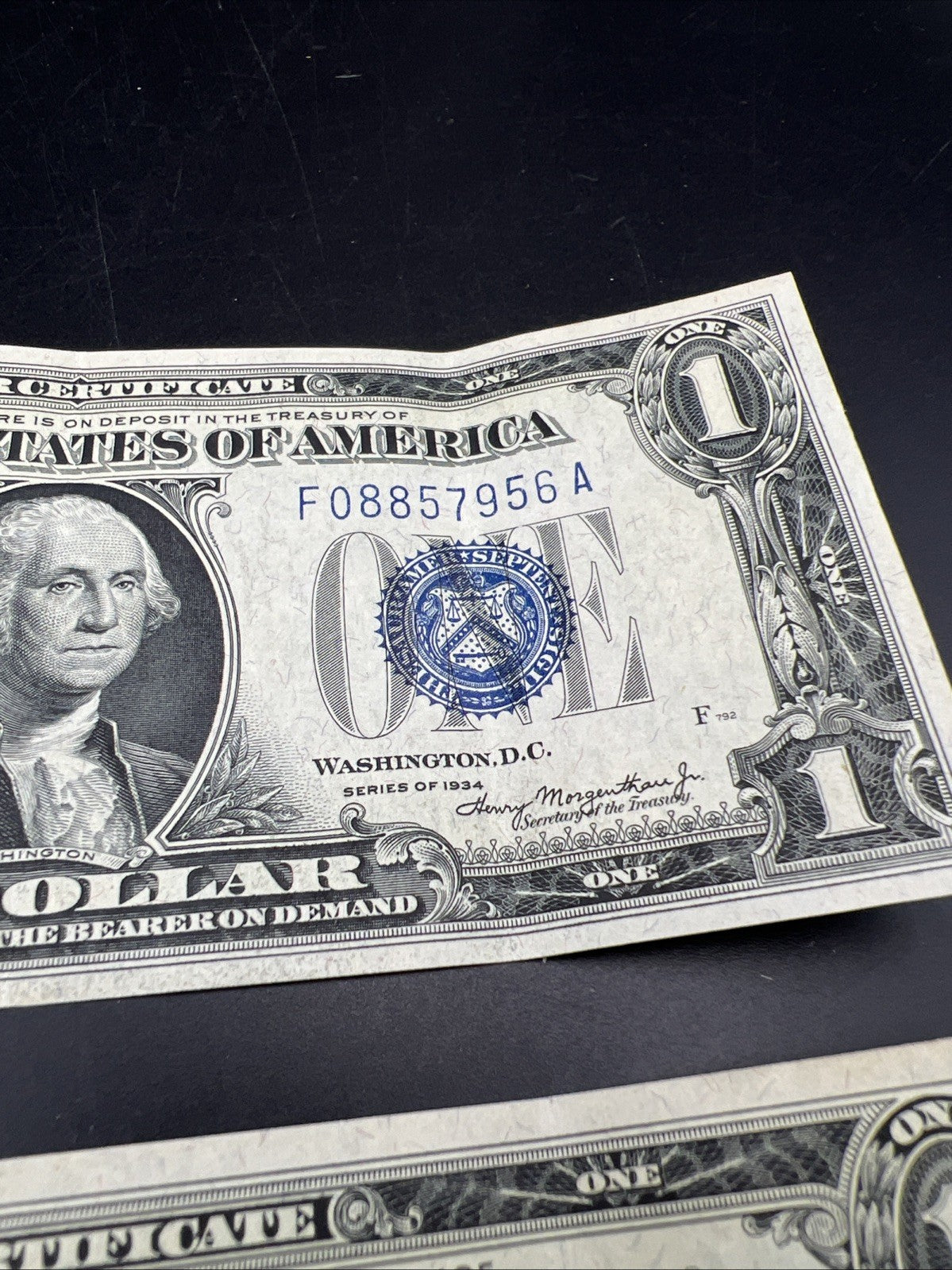 2 Consecutive 1934 $1 One Dollar Silver Certificates Funny Back Notes CH VF #55