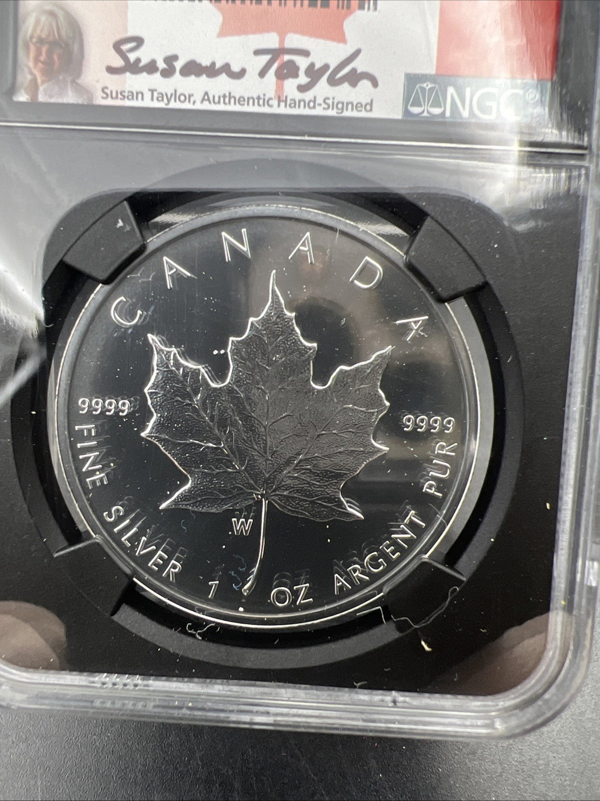 2020 W Burnished 1 Oz Silver Maple Leaf NGC MS70 Susan Taylor Signature