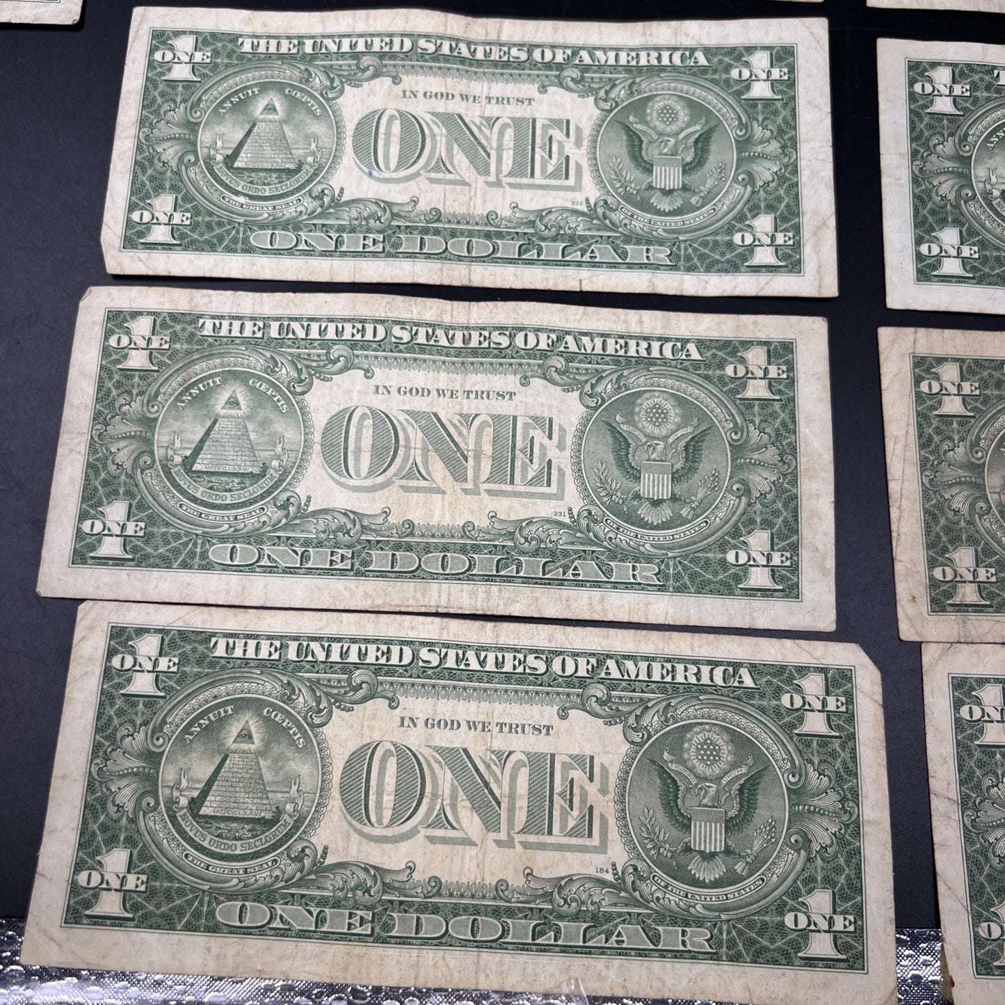 Lot of 19 $1 One Dollar 1957 Blue Seal Silver Certificate Notes G/VG Circ #168