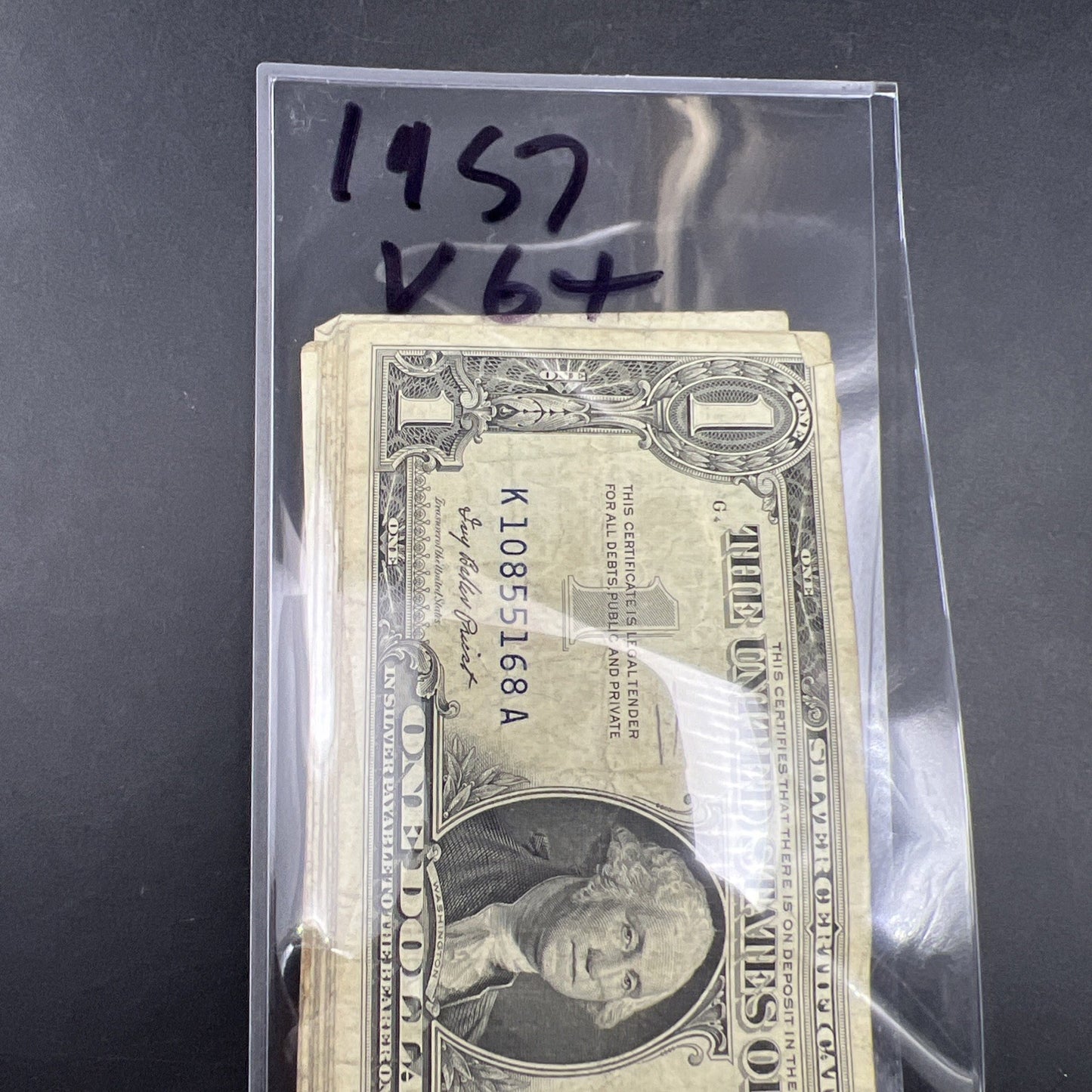 Lot of 19 $1 One Dollar 1957 Blue Seal Silver Certificate Notes G/VG Circ #168