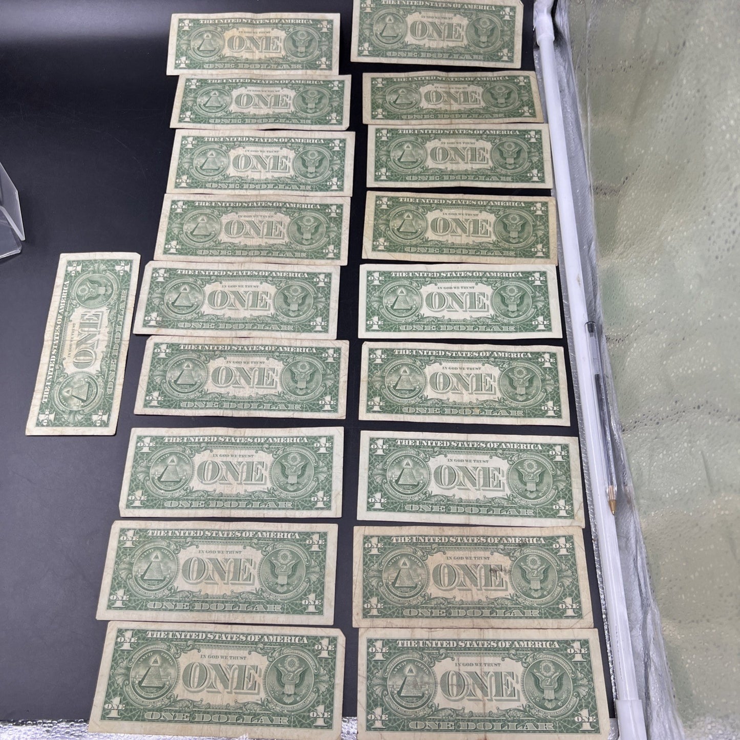 Lot of 19 $1 One Dollar 1957 Blue Seal Silver Certificate Notes G/VG Circ #168