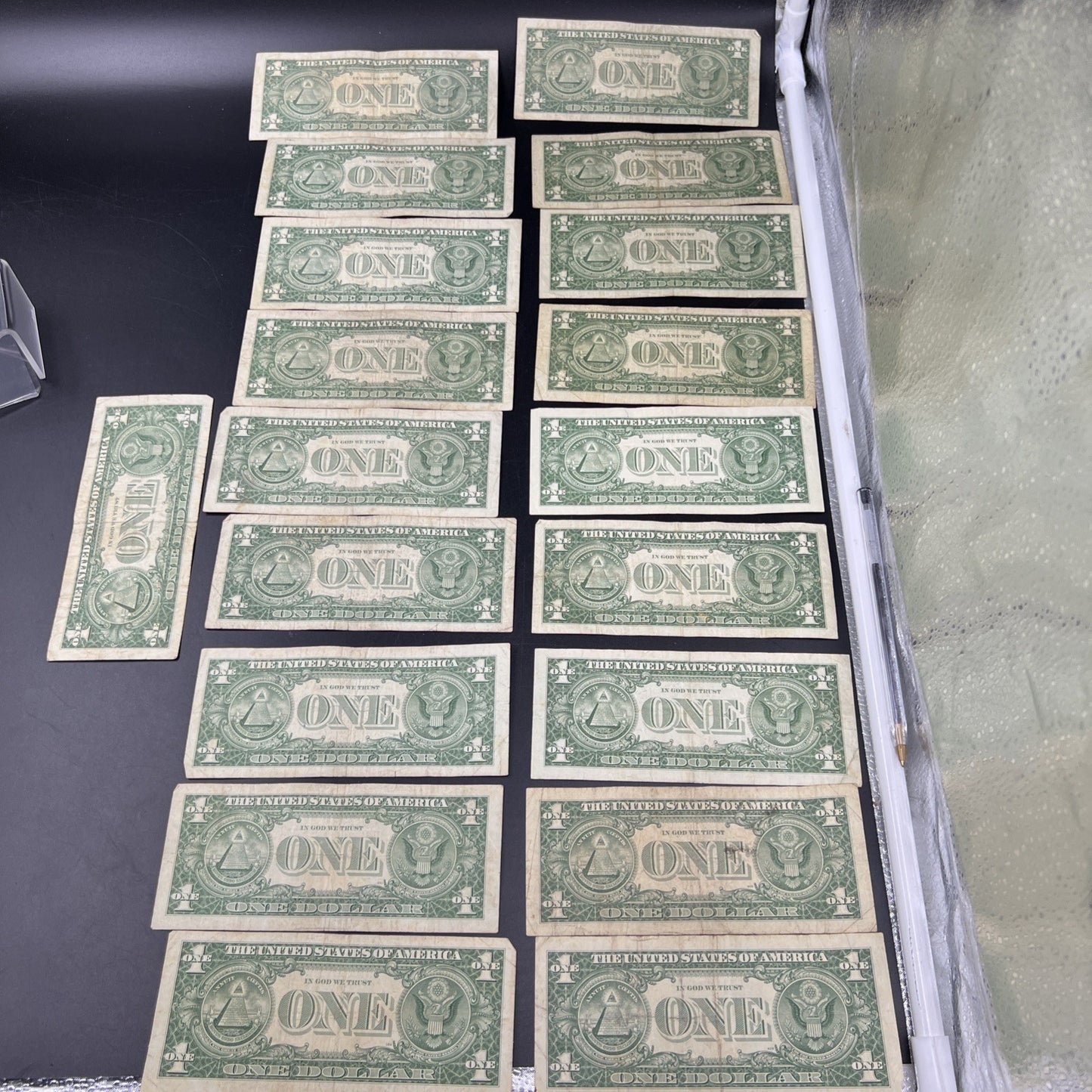 Lot of 19 $1 One Dollar 1957 Blue Seal Silver Certificate Notes G/VG Circ #168