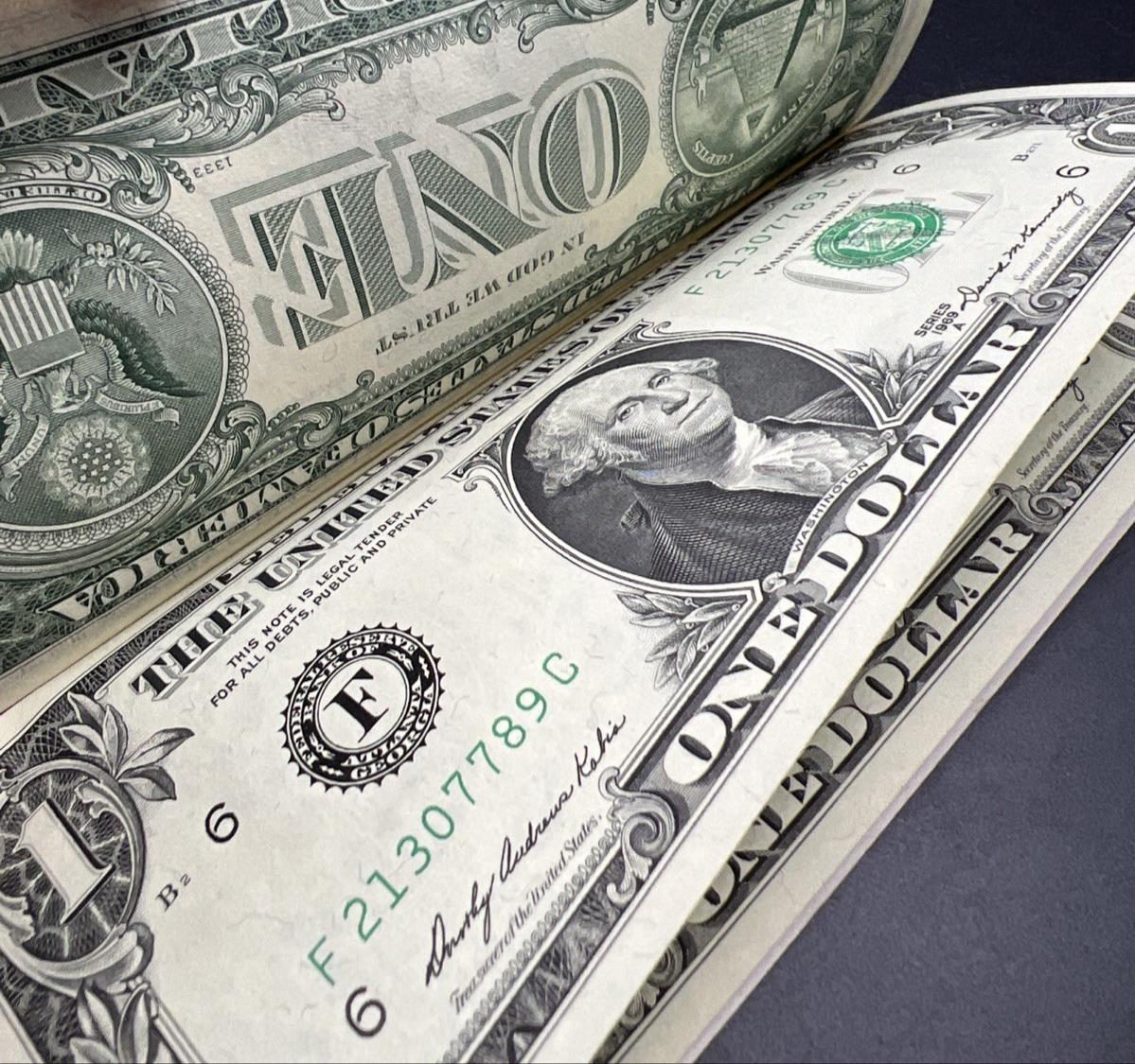 4 Consecutive 1969 B FRN Federal Reserve Note Currency Bill UNC Details Binded