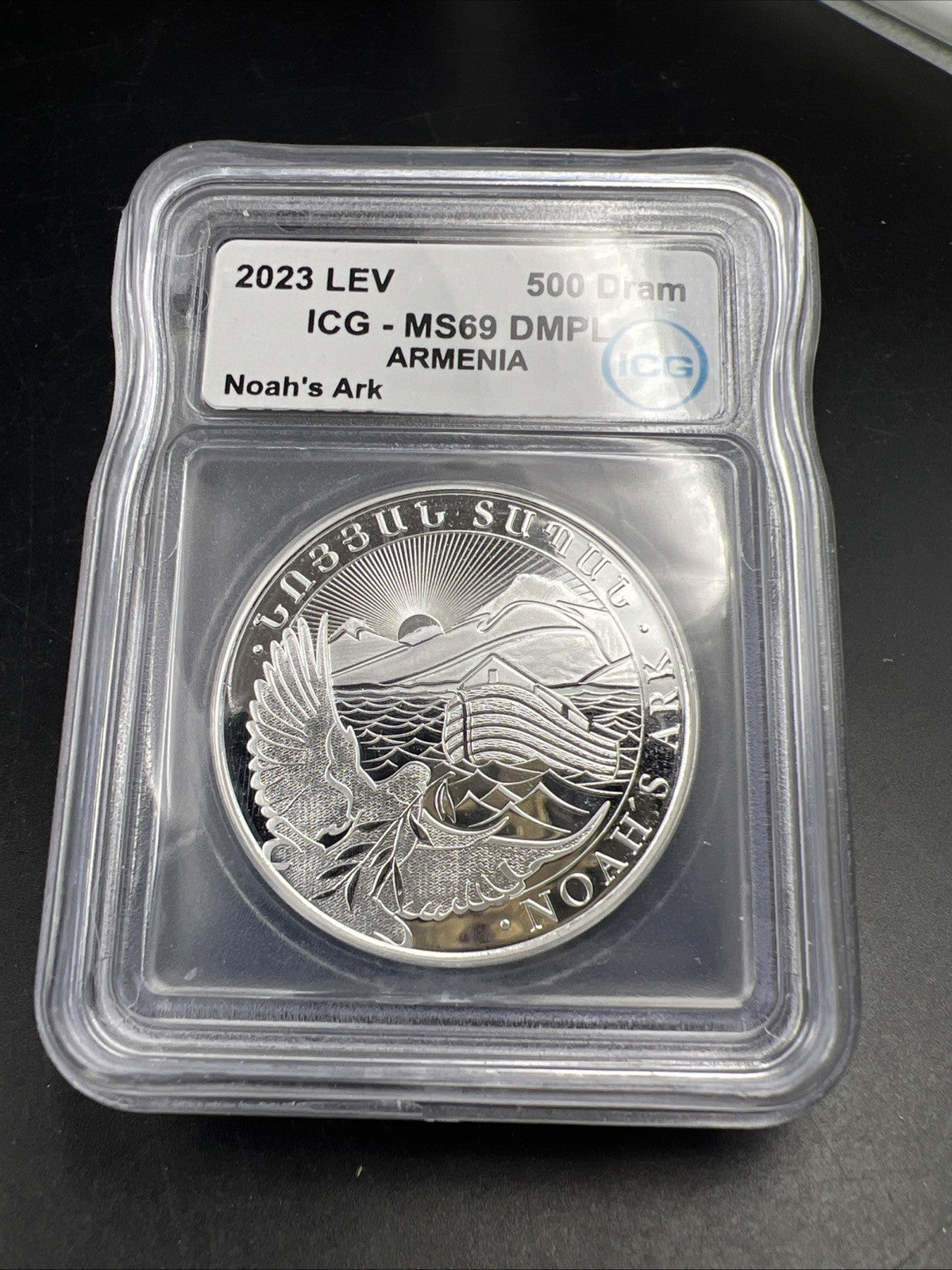 2023 Noah’s Ark Armenia 500 Dram 1 Oz .999 Silver Coin ICG MS69 Gem UNC