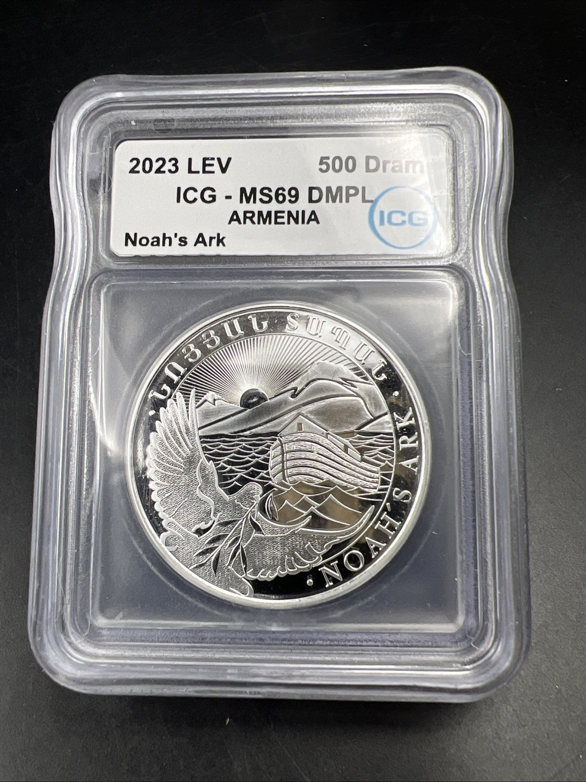 2023 Noah’s Ark Armenia 500 Dram 1 Oz .999 Silver Coin ICG MS69 Gem UNC