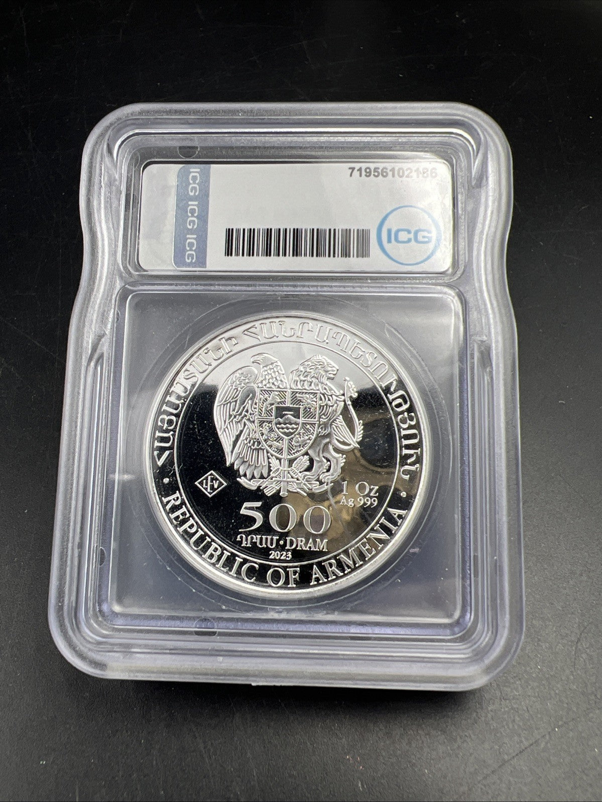 2023 Noah’s Ark Armenia 500 Dram 1 Oz .999 Silver Coin ICG MS69 Gem UNC