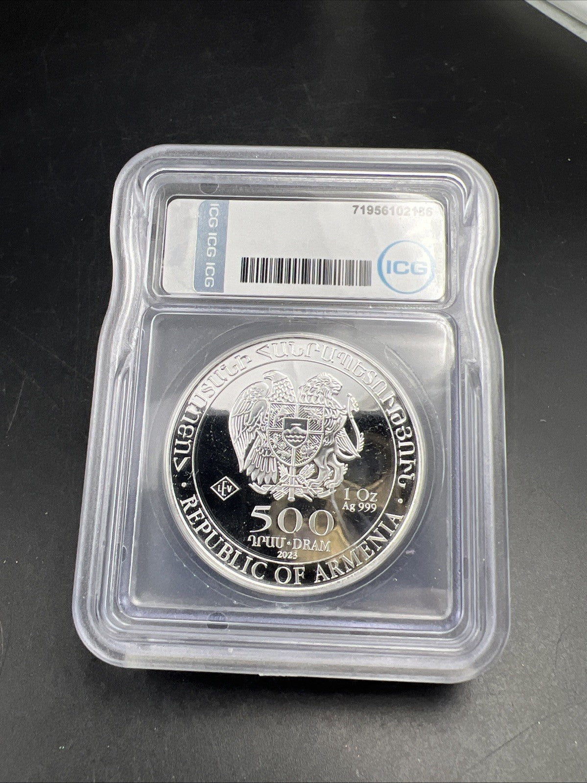 2023 Noah’s Ark Armenia 500 Dram 1 Oz .999 Silver Coin ICG MS69 Gem UNC
