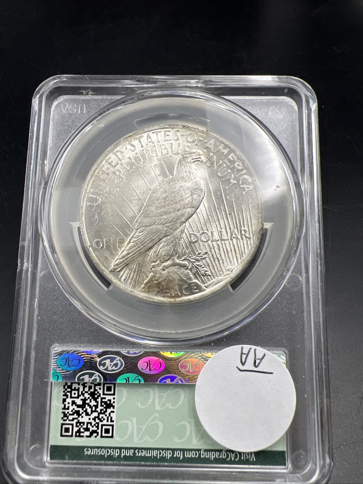 1922 Peace Silver Dollar Coin CAC Certified MS62 BU UNC