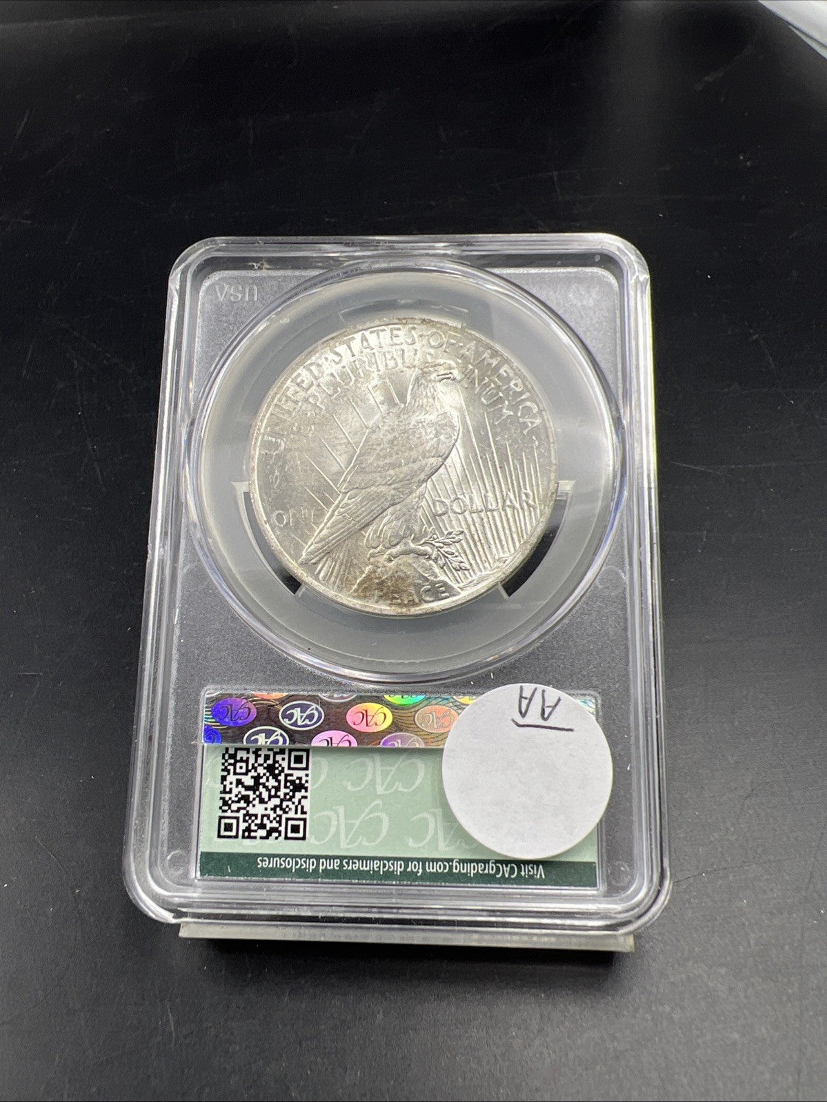 1922 Peace Silver Dollar Coin CAC Certified MS62 BU UNC