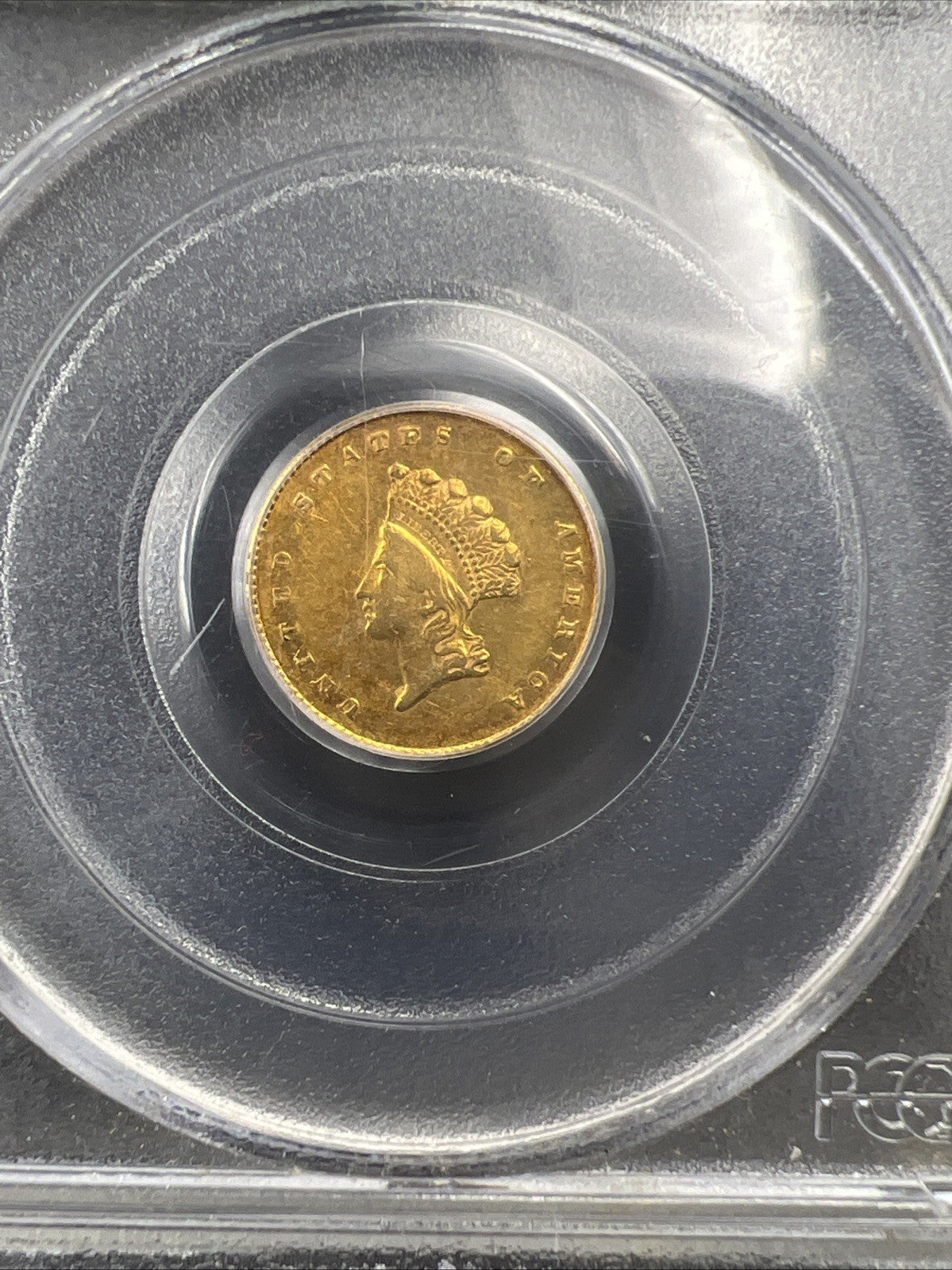 1855 Gold $1 One Dollar Princess Indian Head Type 2 Coin PCGS OGH AU50