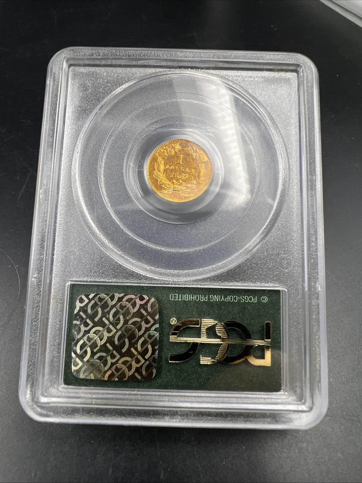 1855 Gold $1 One Dollar Princess Indian Head Type 2 Coin PCGS OGH AU50
