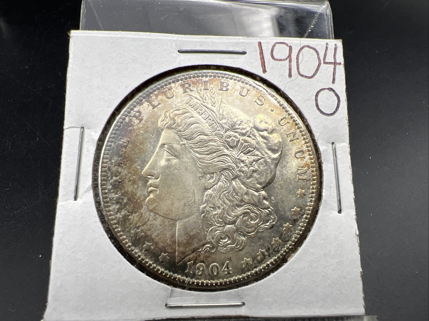 1904 O Morgan Silver Dollar Coin BU UNC uncirculated Neat Toning Toner #A