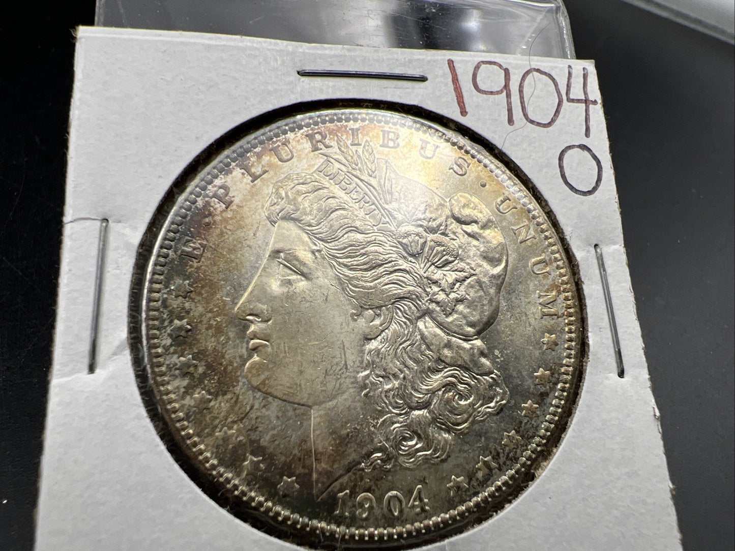 1904 O Morgan Silver Dollar Coin BU UNC uncirculated Neat Toning Toner #A