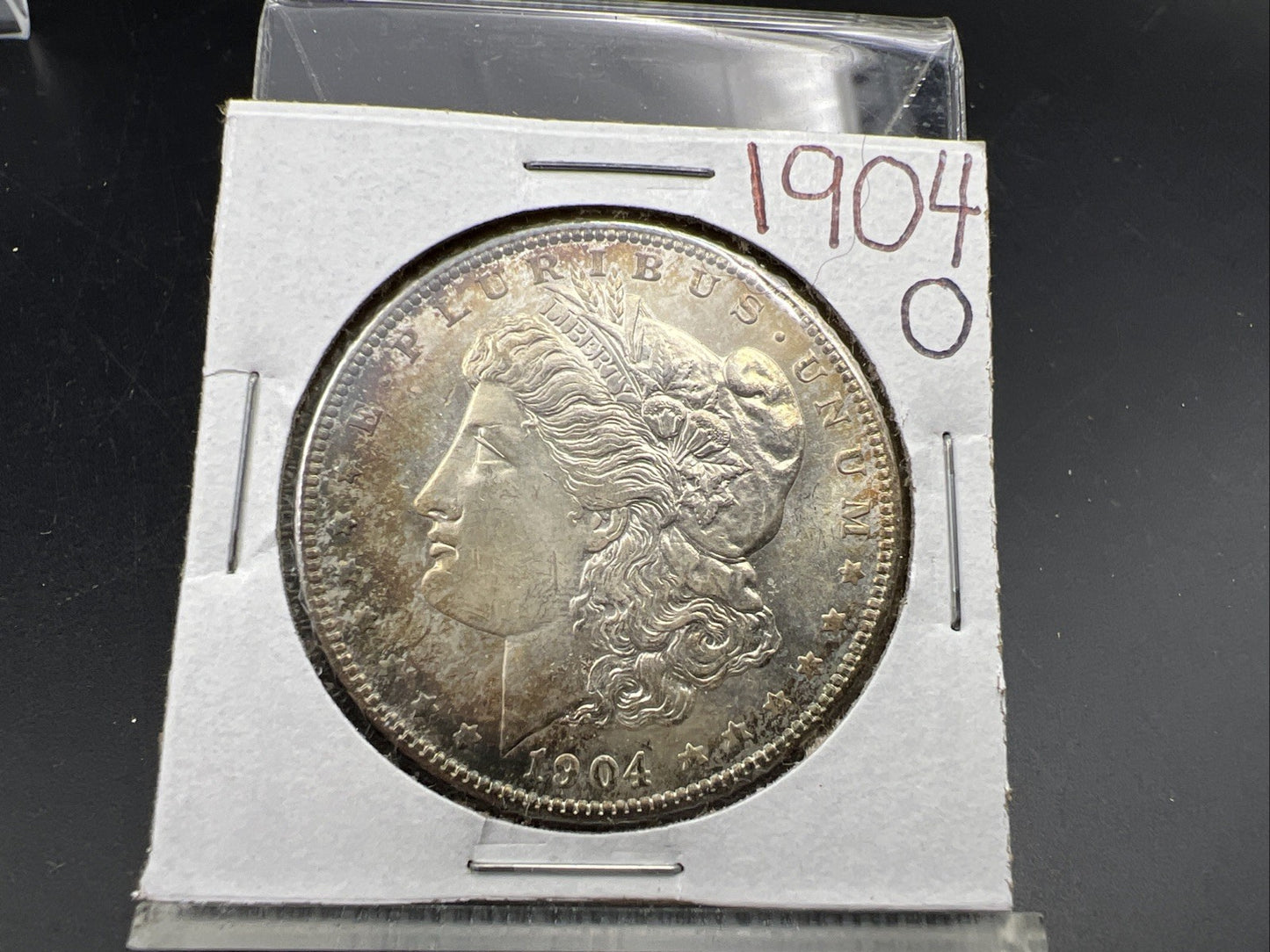 1904 O Morgan Silver Dollar Coin BU UNC uncirculated Neat Toning Toner #A