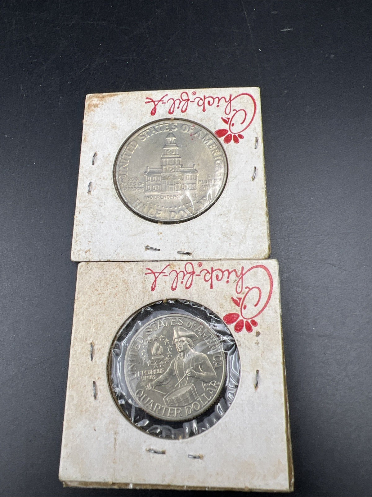 2 Coin Set Chick Fil A BICENTENNIAL GIFT 1776 - 1976 25c Quarter & 50c Half #B