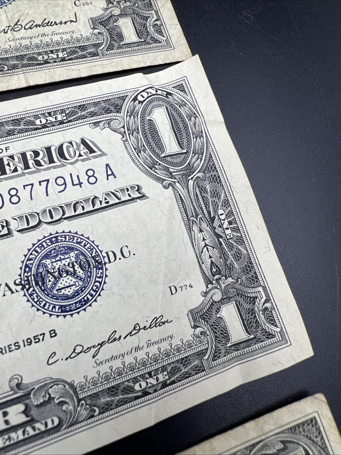 3 USA Banknote Set 1957 $1 VF 1957 * $1 G/VG & 1963 USN $5 G / VG
