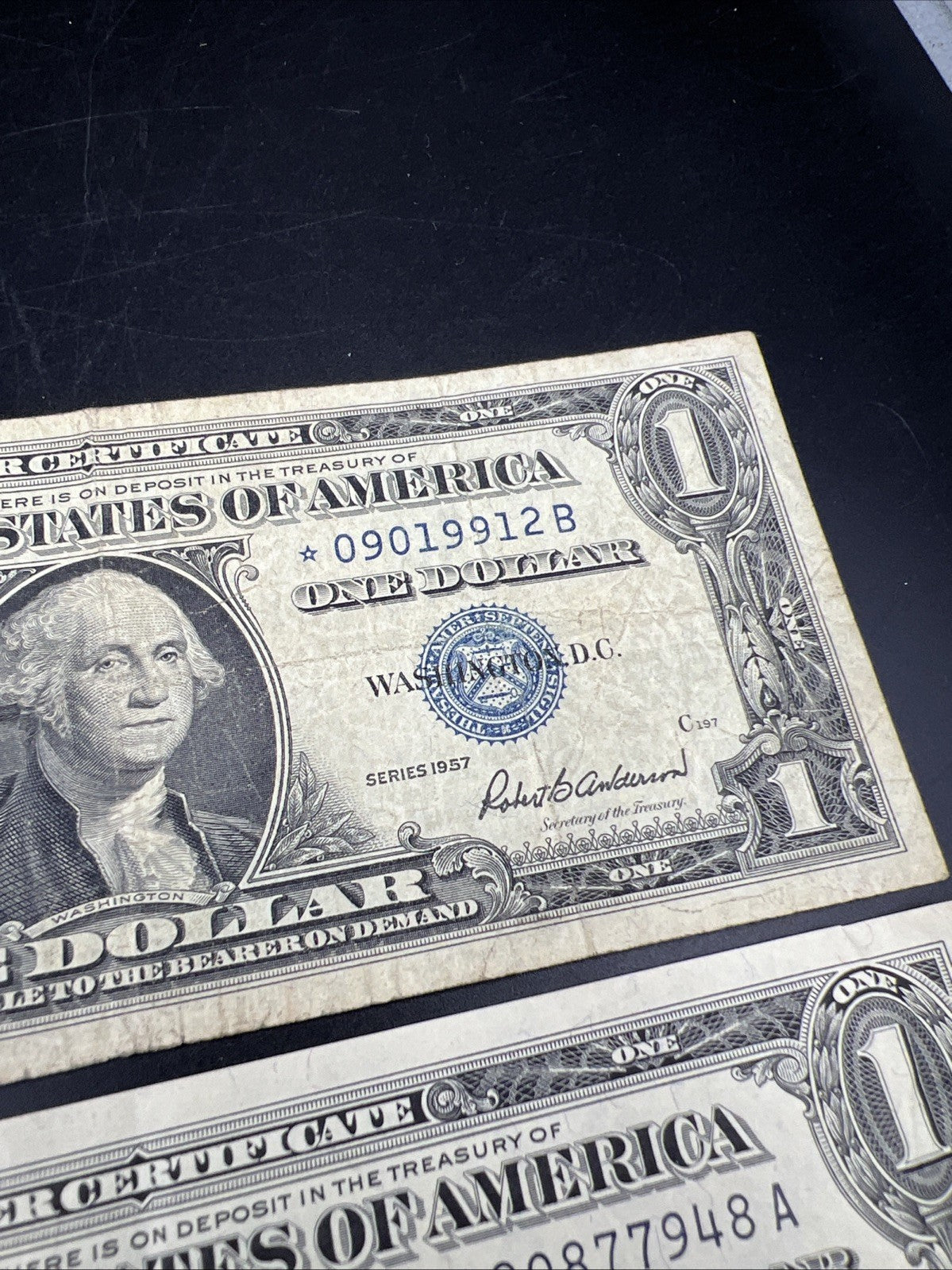 3 USA Banknote Set 1957 $1 VF 1957 * $1 G/VG & 1963 USN $5 G / VG
