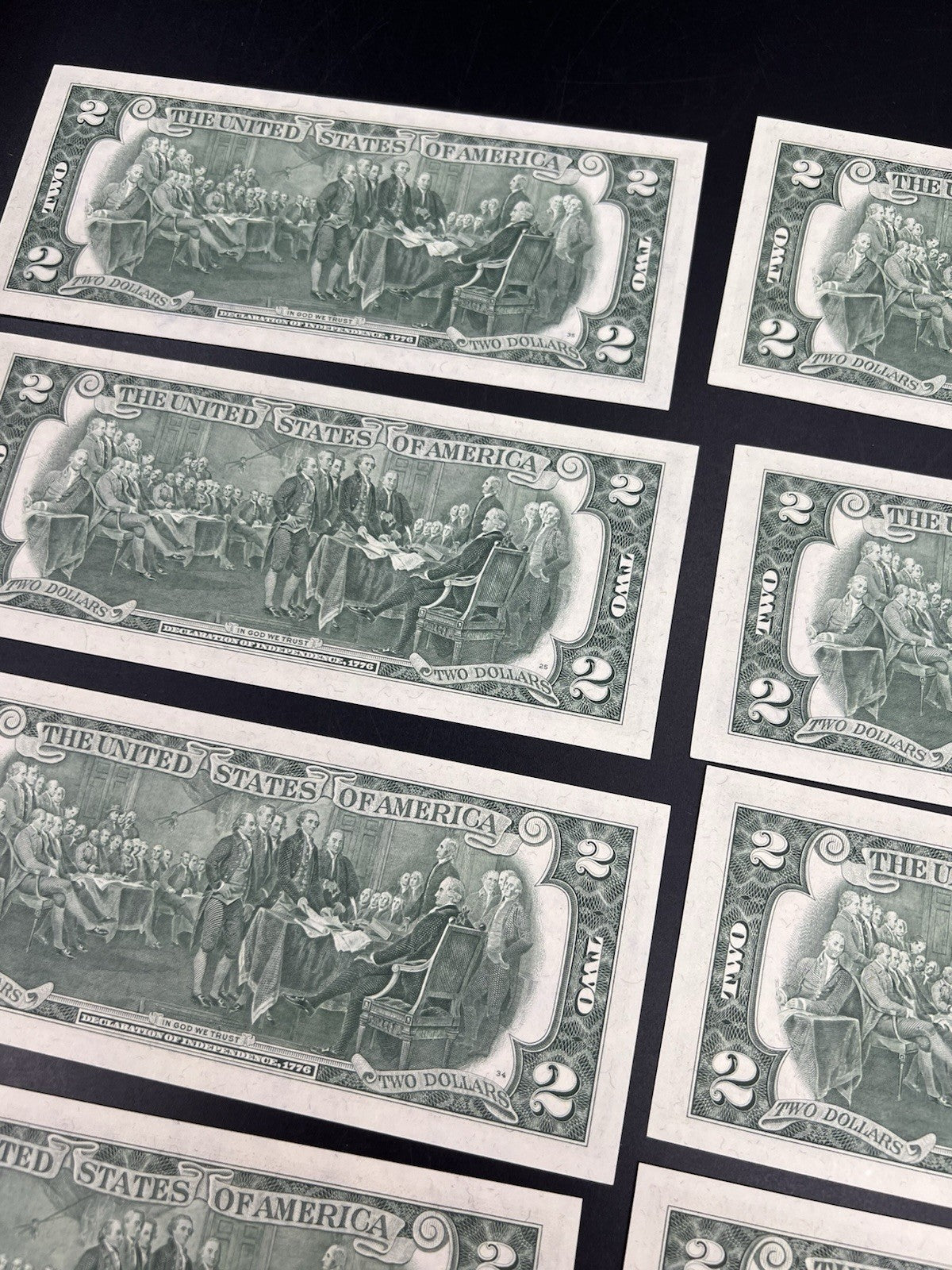 10 Consecutive 1976 $2 FRN Federal Reserve Notes District H CH UNC #86