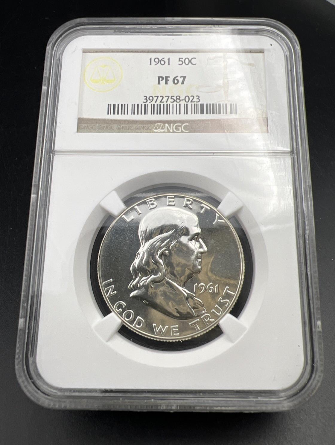 1961 Franklin Silver Half Dollar Coin PF67 NGC Gem Proof Certified