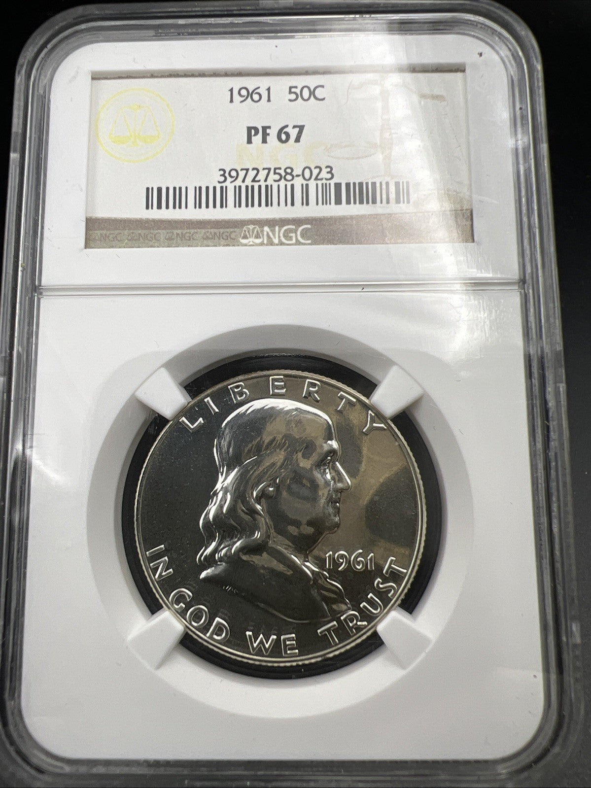 1961 Franklin Silver Half Dollar Coin PF67 NGC Gem Proof Certified