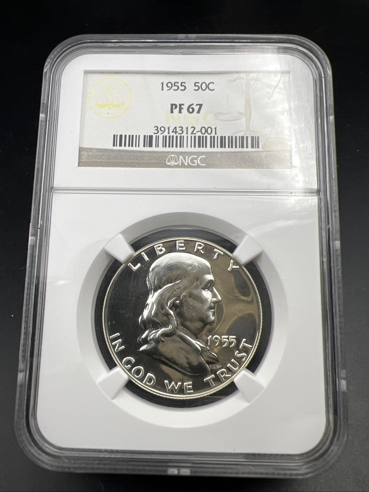 1955 Franklin Silver Half Dollar Coin PF67 NGC Gem Proof Certified