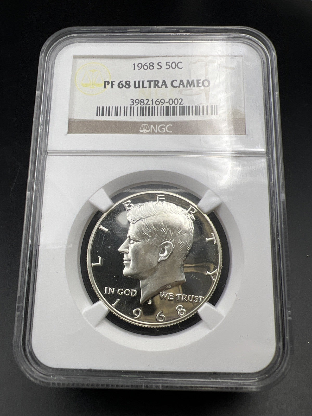 1968 S 50c Kennedy 40% Silver Half Dollar Coin PF68 UCAM Gem Proof Certified #02