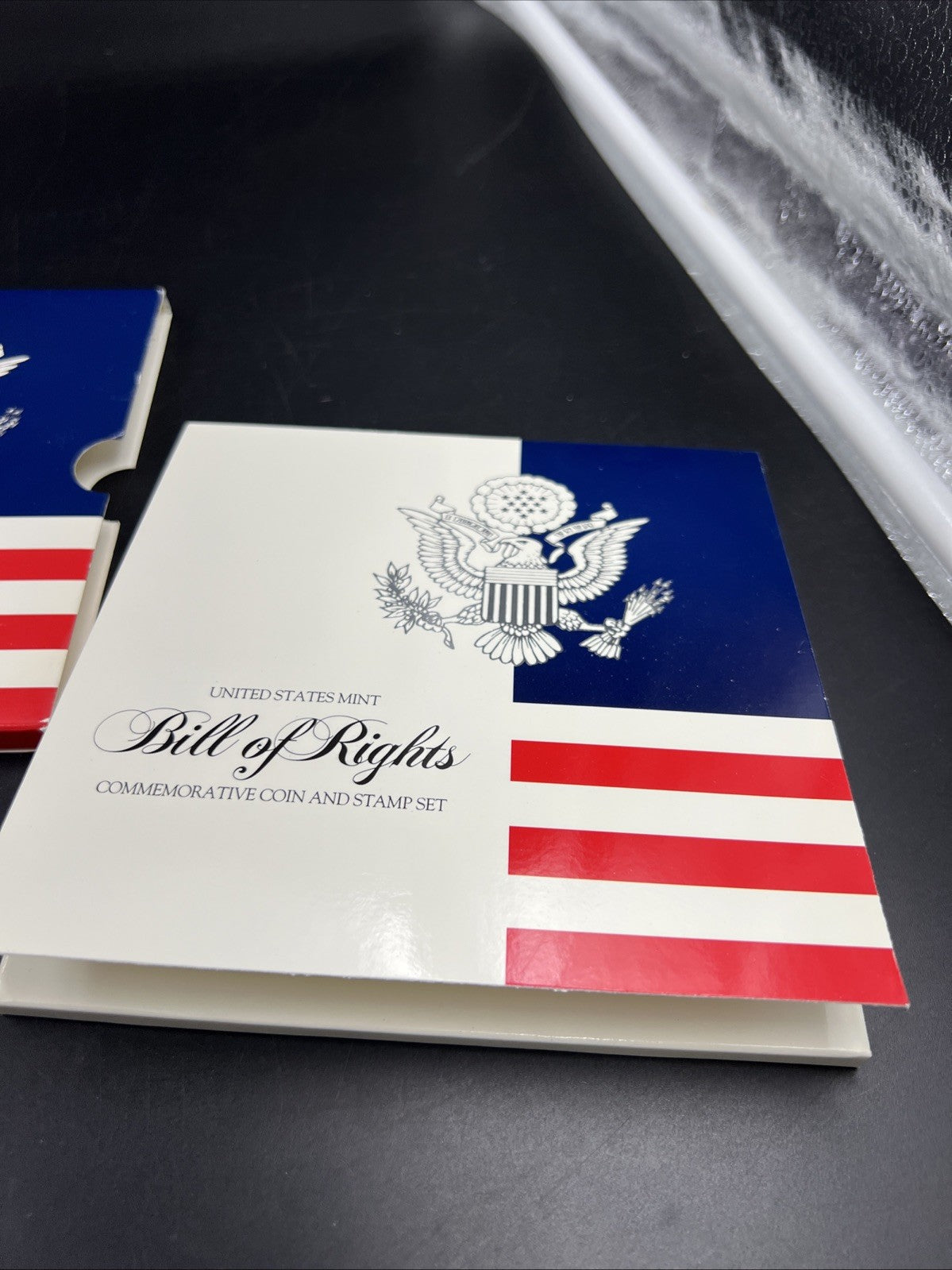 1993 Madison Proof 90% Silver 50c Half Dollar Coin & Stamp Set US Mint