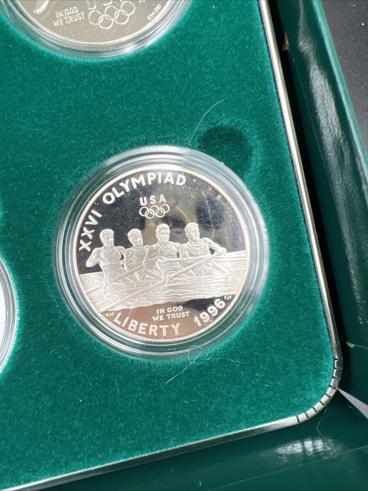 8 Coin Complete Atlanta Olympics 90% Silver Olympic Dollar Proof Set w/ Box COA