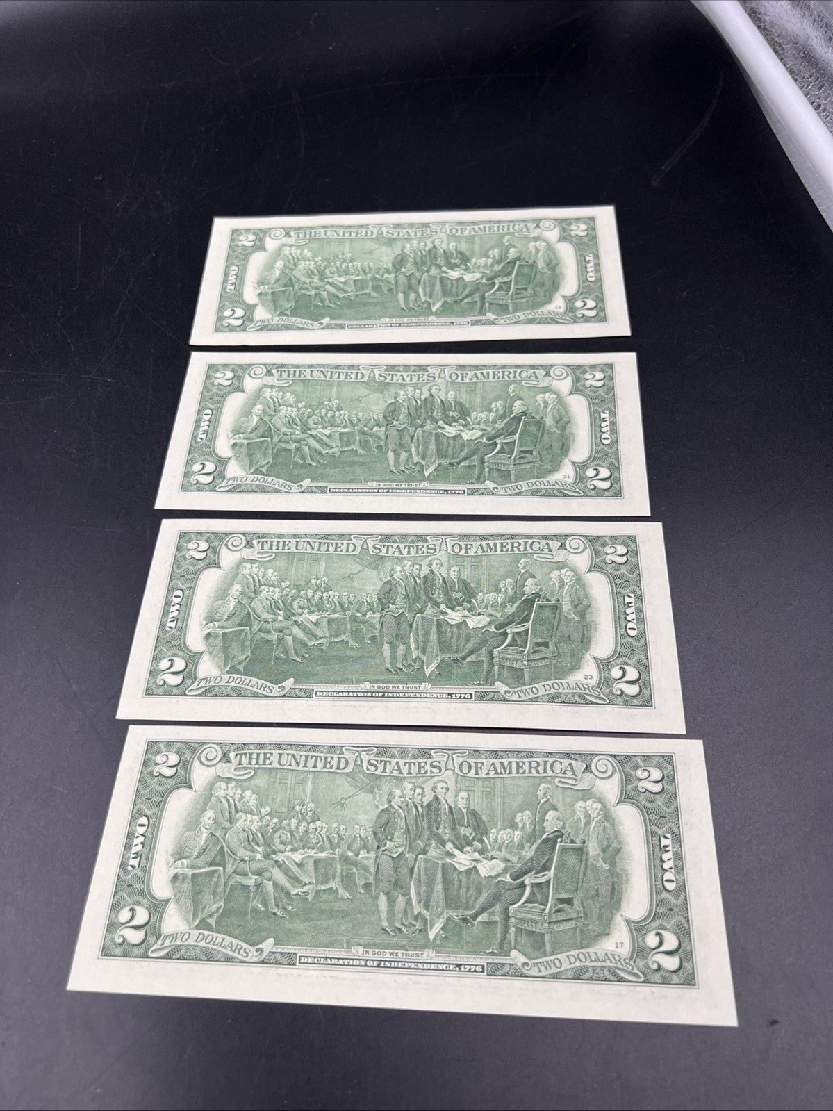 4 Consecutive 2017 A $2 FRN Federal Reserve US Currency Note CH UNC Fancy Serial