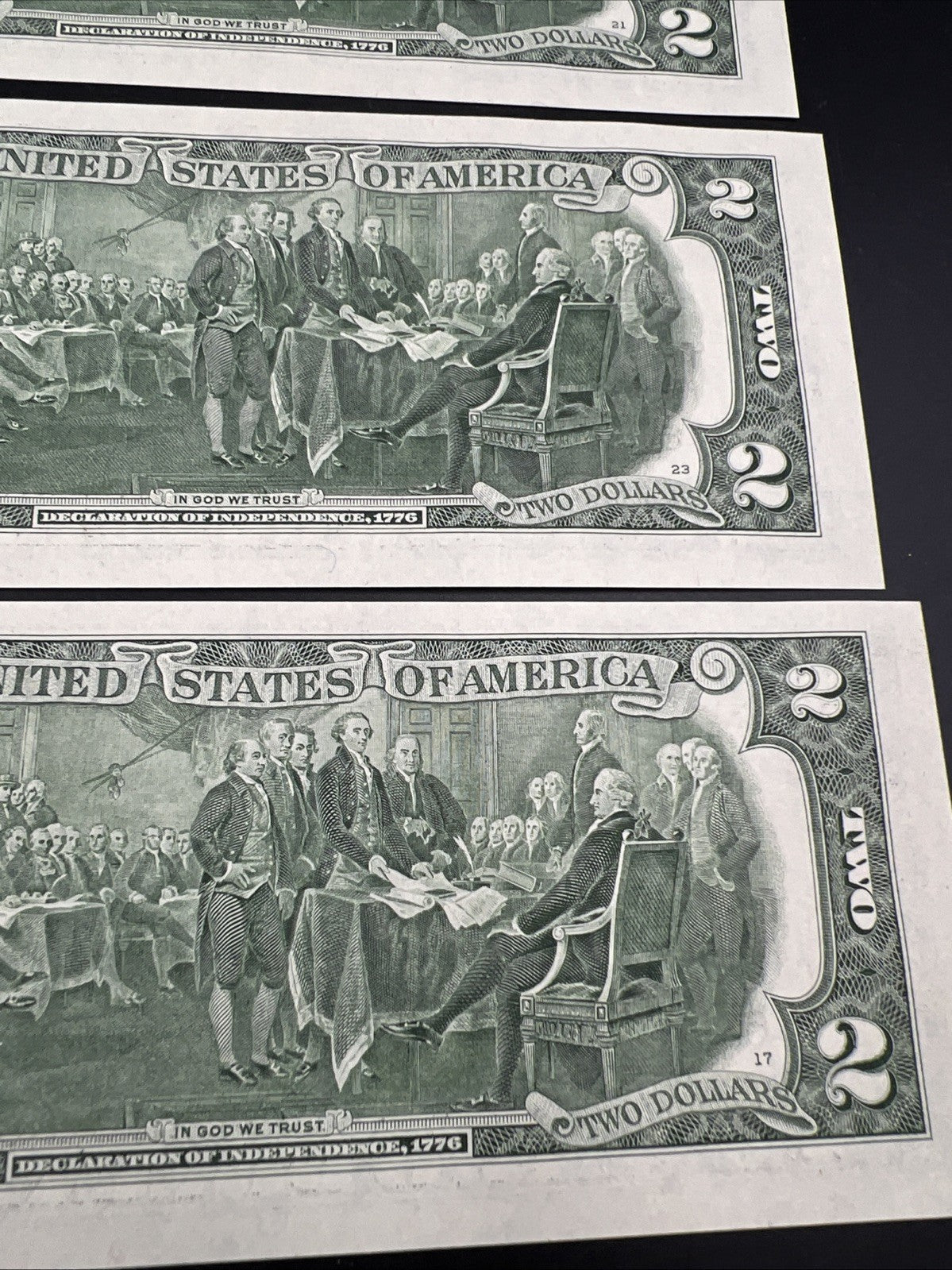 4 Consecutive 2017 A $2 FRN Federal Reserve US Currency Note CH UNC Fancy Serial