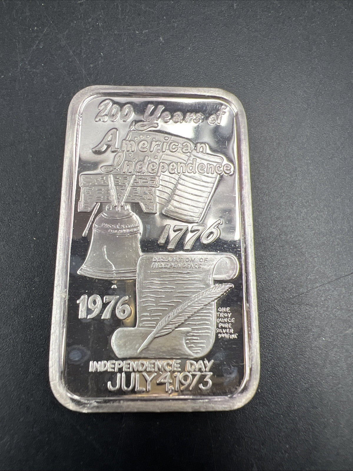 1976 200 Years Of American Independence 1 Oz Silver Bar CH UNC