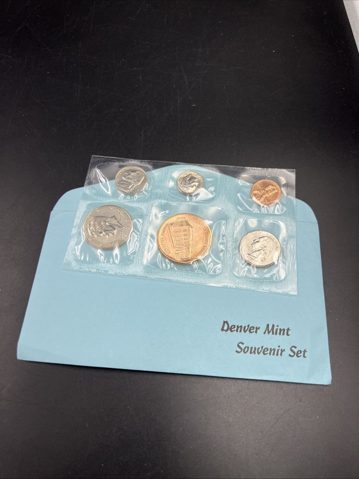 1997 D Denver Mint Souvenir Set Uncirculated Coins and Medal With Envelope