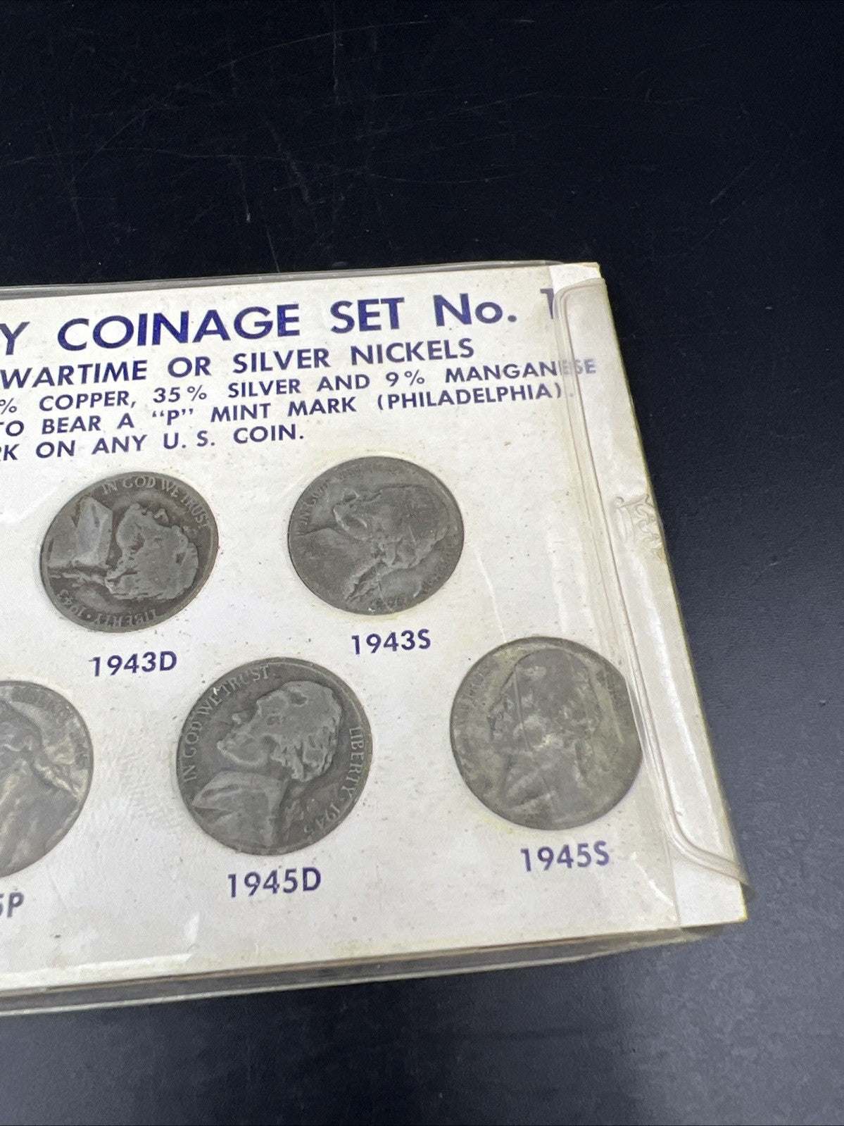 1942 1943 1944 1945 Complete 11 Coin US 35% Silver War Nickel Coin Emergency Set