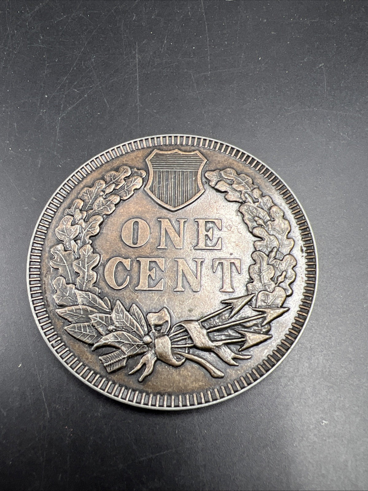 Large 3 Inch Novelty Coin/Coaster/Paperweight 1877 Indian Cent Design