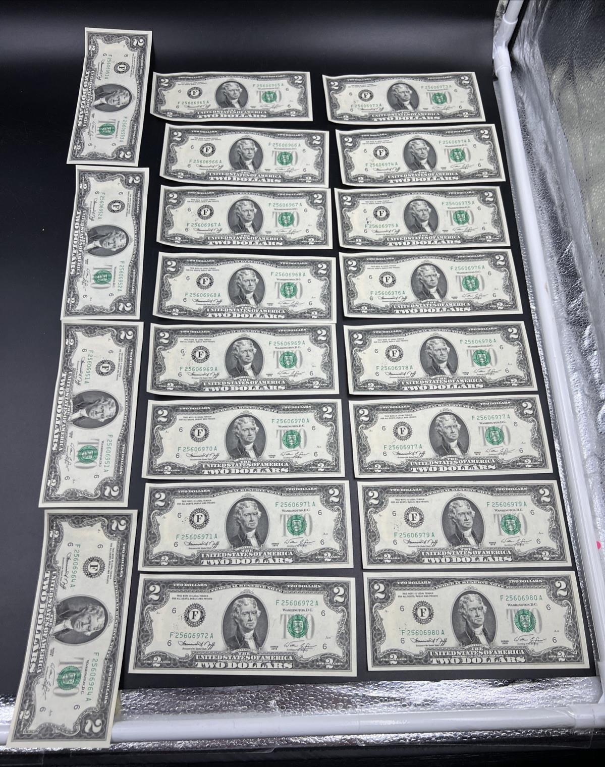 Pack of 50 Bills 1976 Postal $2 Two Dollar FRN Federal Reserve Notes CH AU - CU