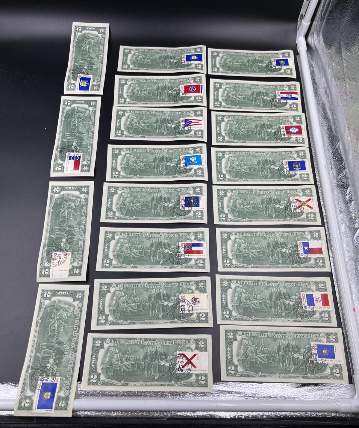 Pack of 50 Bills 1976 Postal $2 Two Dollar FRN Federal Reserve Notes CH AU - CU