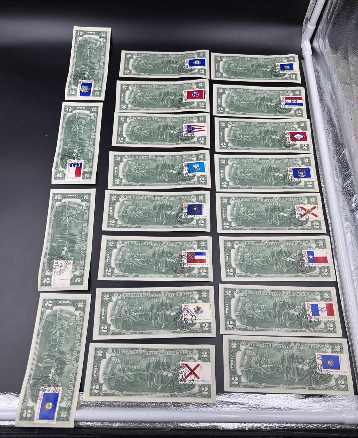 Pack of 50 Bills 1976 Postal $2 Two Dollar FRN Federal Reserve Notes CH AU - CU