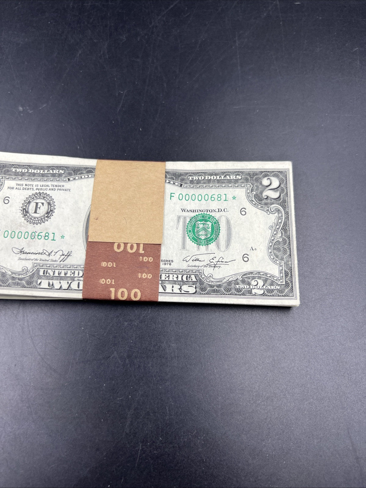Pack of 50 Bills 1976 Postal $2 Two Dollar FRN Federal Reserve Notes CH AU - CU