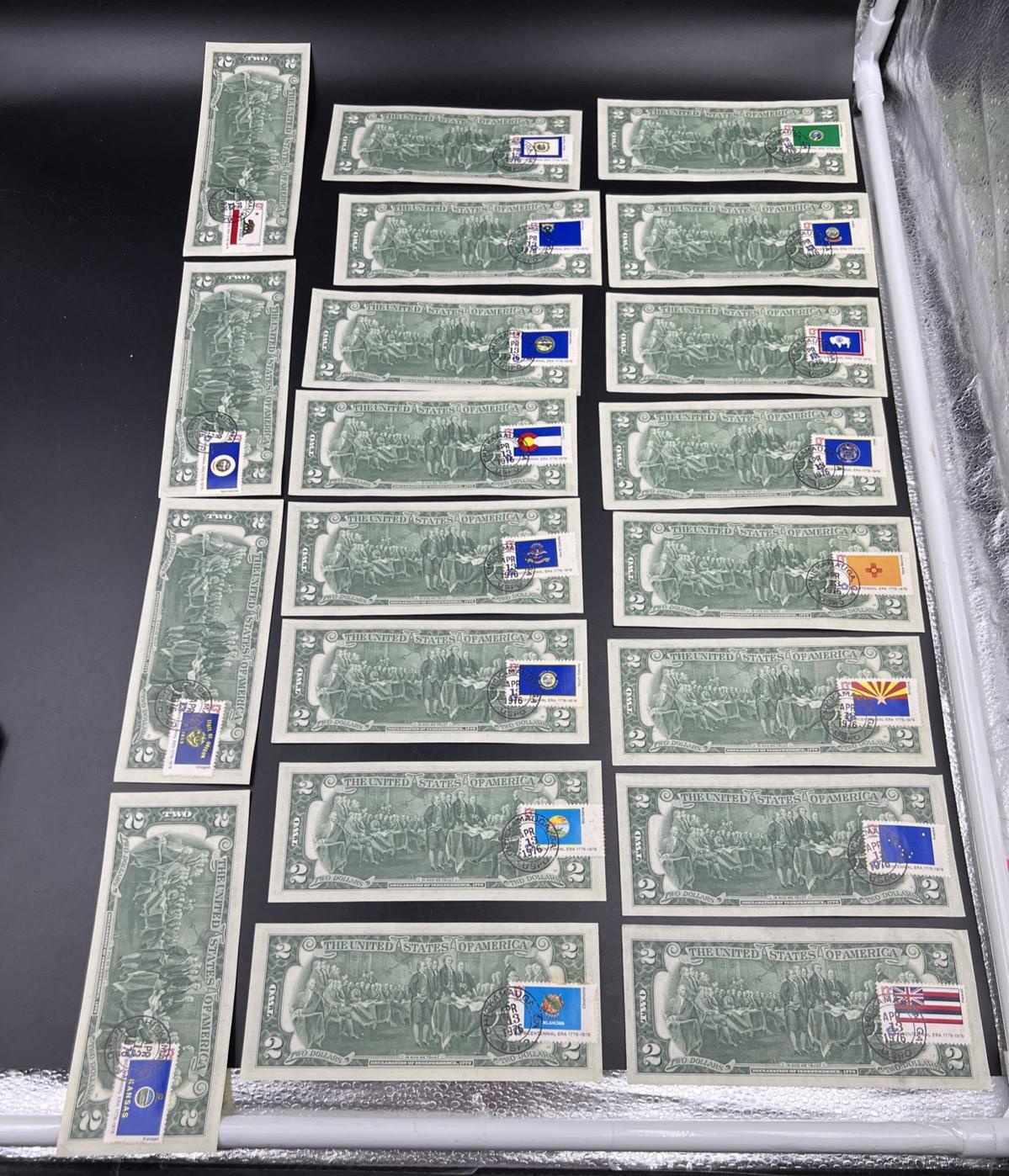 Pack of 50 Bills 1976 Postal $2 Two Dollar FRN Federal Reserve Notes CH AU - CU