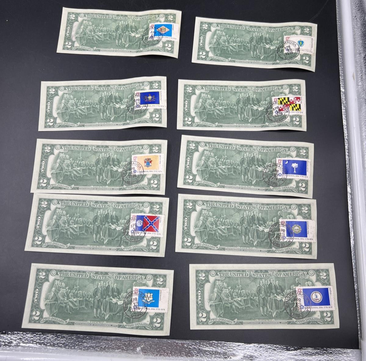 Pack of 50 Bills 1976 Postal $2 Two Dollar FRN Federal Reserve Notes CH AU - CU
