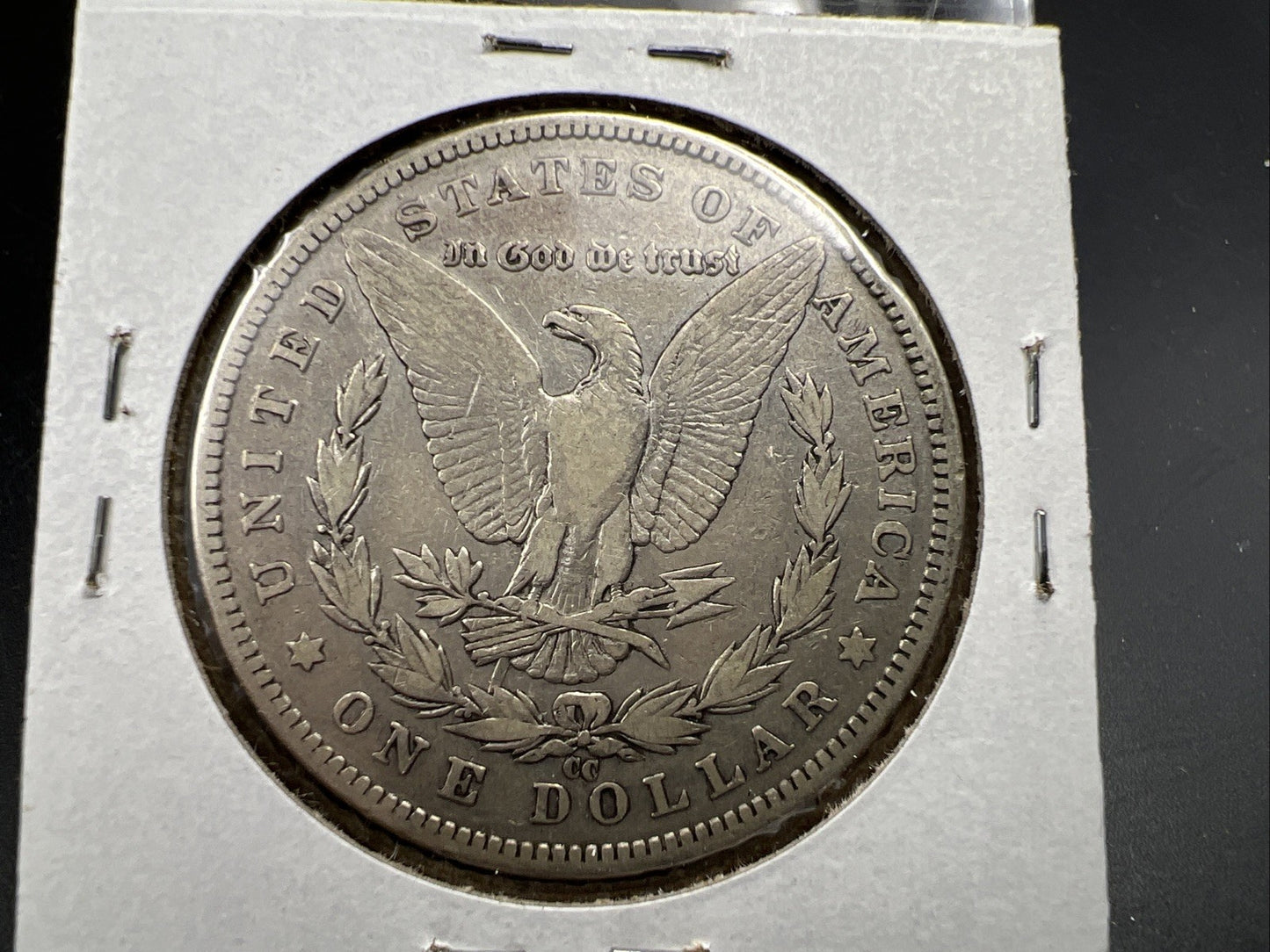 1890 CC $1 Morgan Silver Dollar Coin Tailbar Variety VF Very Fine Circulated